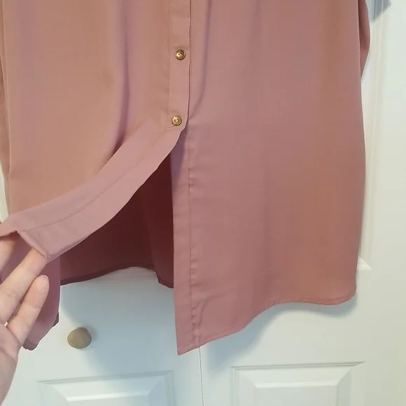 Live 4 Truth Mauve Pink Blouse with Mesh Floral Detail sz 3X - Picture 5 of 10
